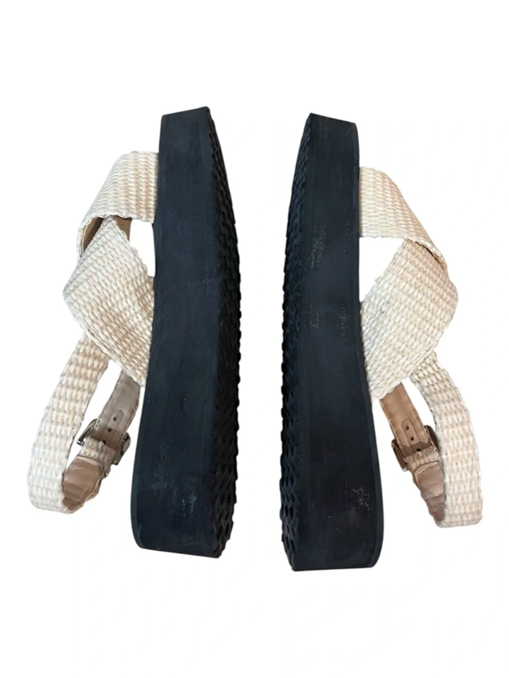Anthropologie Maeve Chrissy Platform Sandals Size 41 10/10.5 Cream